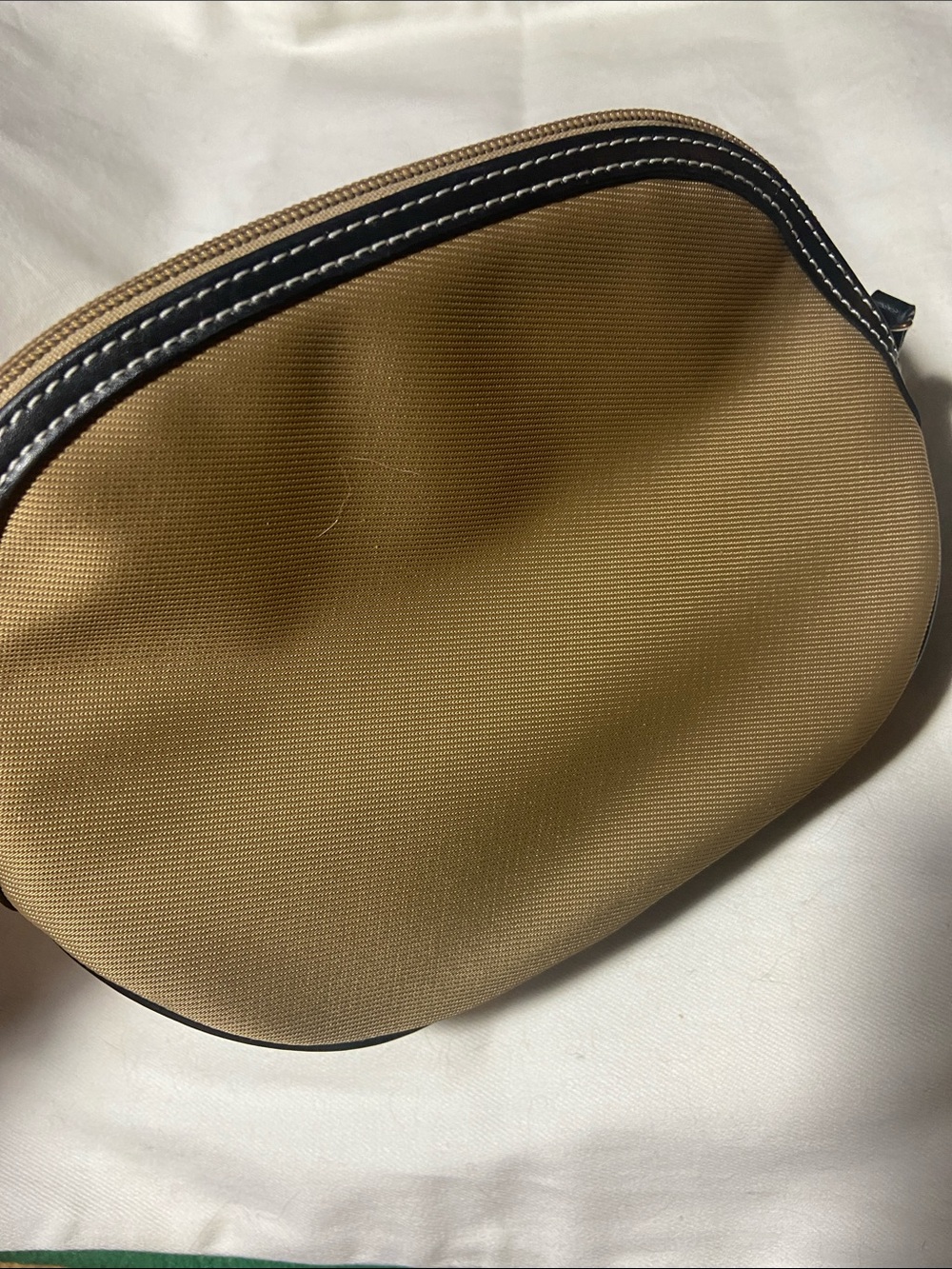 VTG Maxx New York Khaki Nylon Pouch Cosmetic Travel  Bag